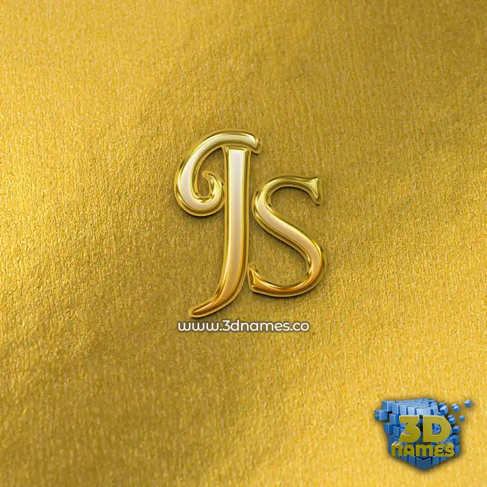js in All Gold style - 3D name wallpaper