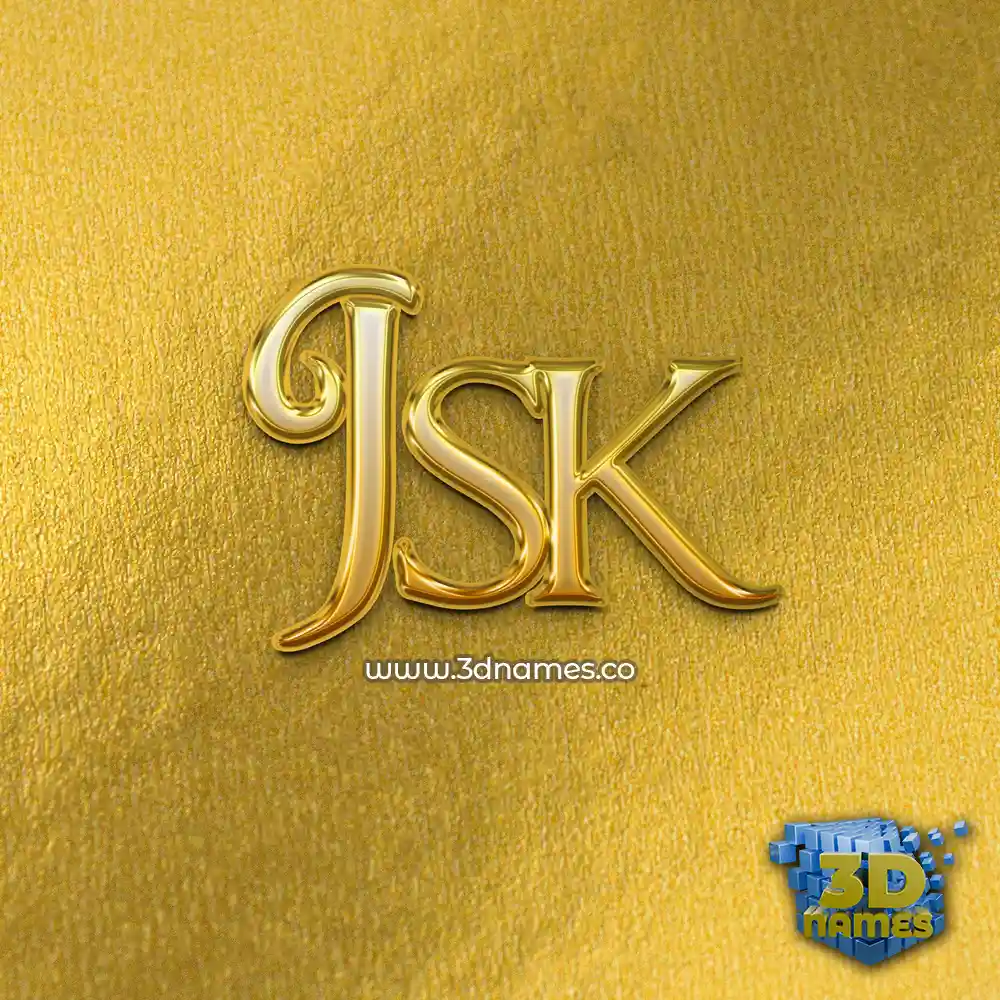 jsk in All Gold style - 3D name wallpaper