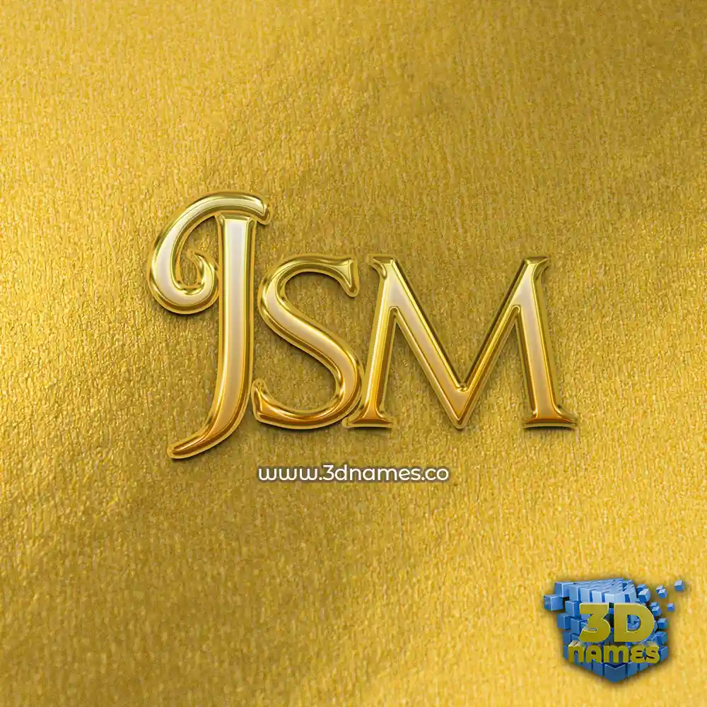 jsm in All Gold style - 3D name wallpaper