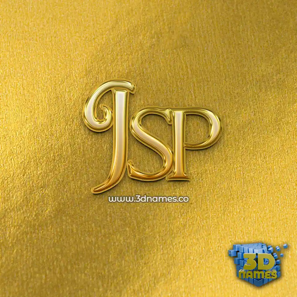 jsp in All Gold style - 3D name wallpaper