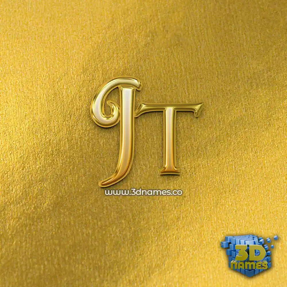 jt in All Gold style - 3D name wallpaper