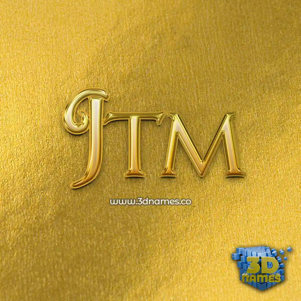 jtm in All Gold style - 3D name wallpaper