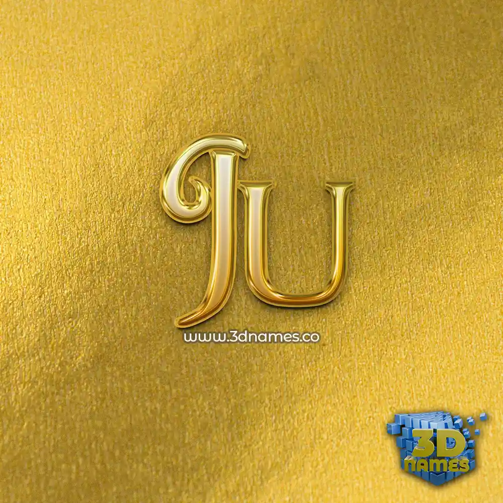 ju in All Gold style - 3D name wallpaper