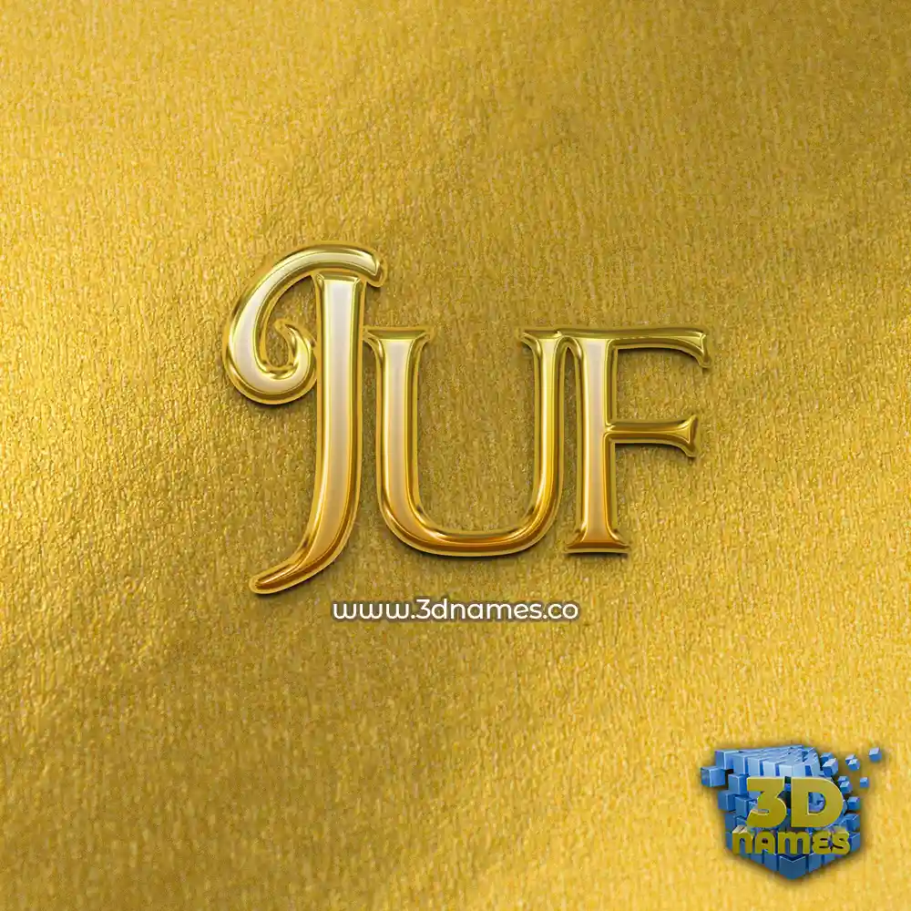 juf in All Gold style - 3D name wallpaper
