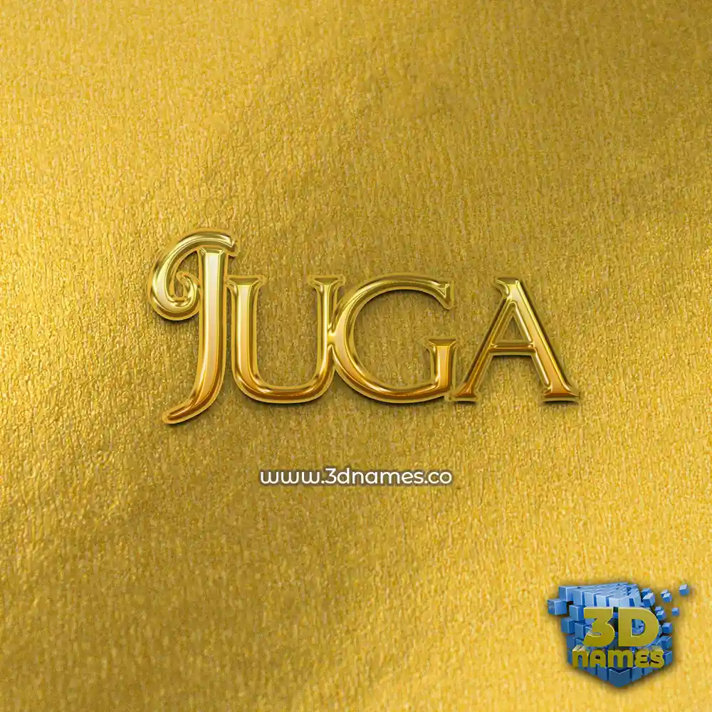juga in All Gold style - 3D name wallpaper