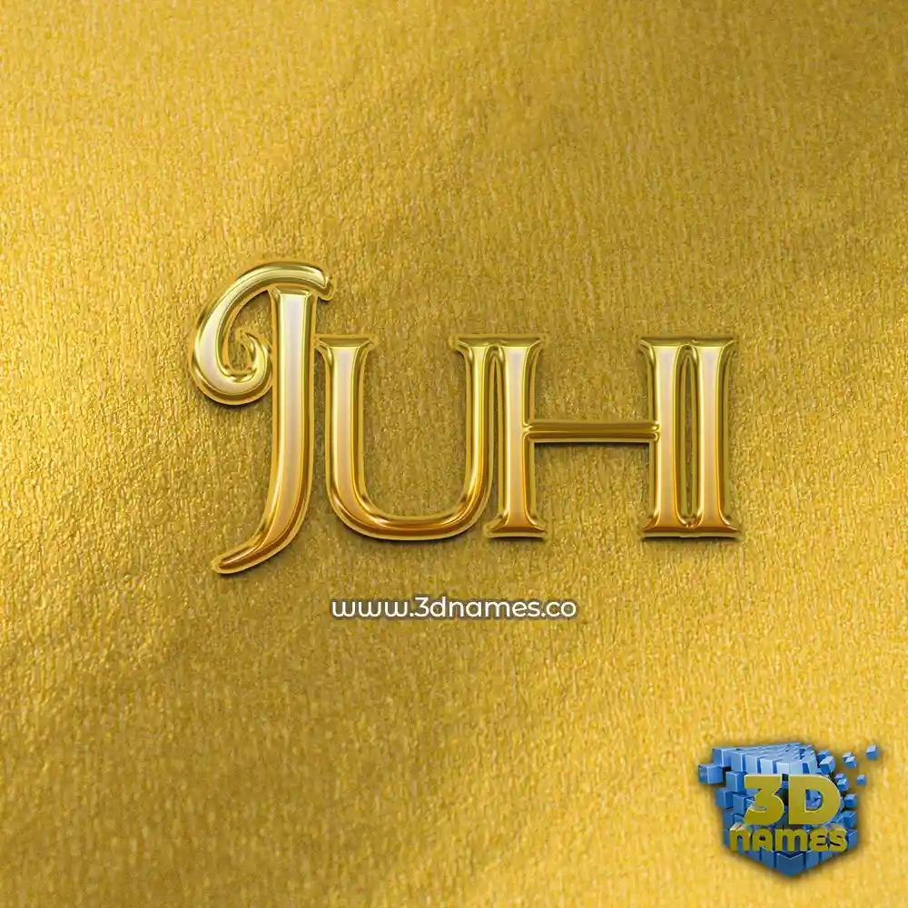 juhi in All Gold style - 3D name wallpaper