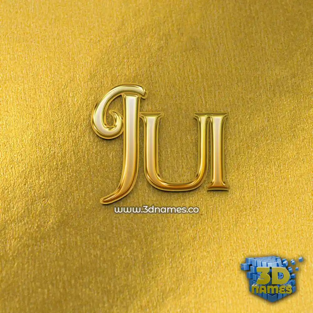 jui in All Gold style - 3D name wallpaper