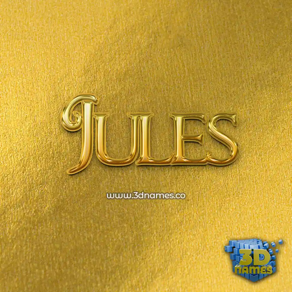 jules in All Gold style - 3D name wallpaper