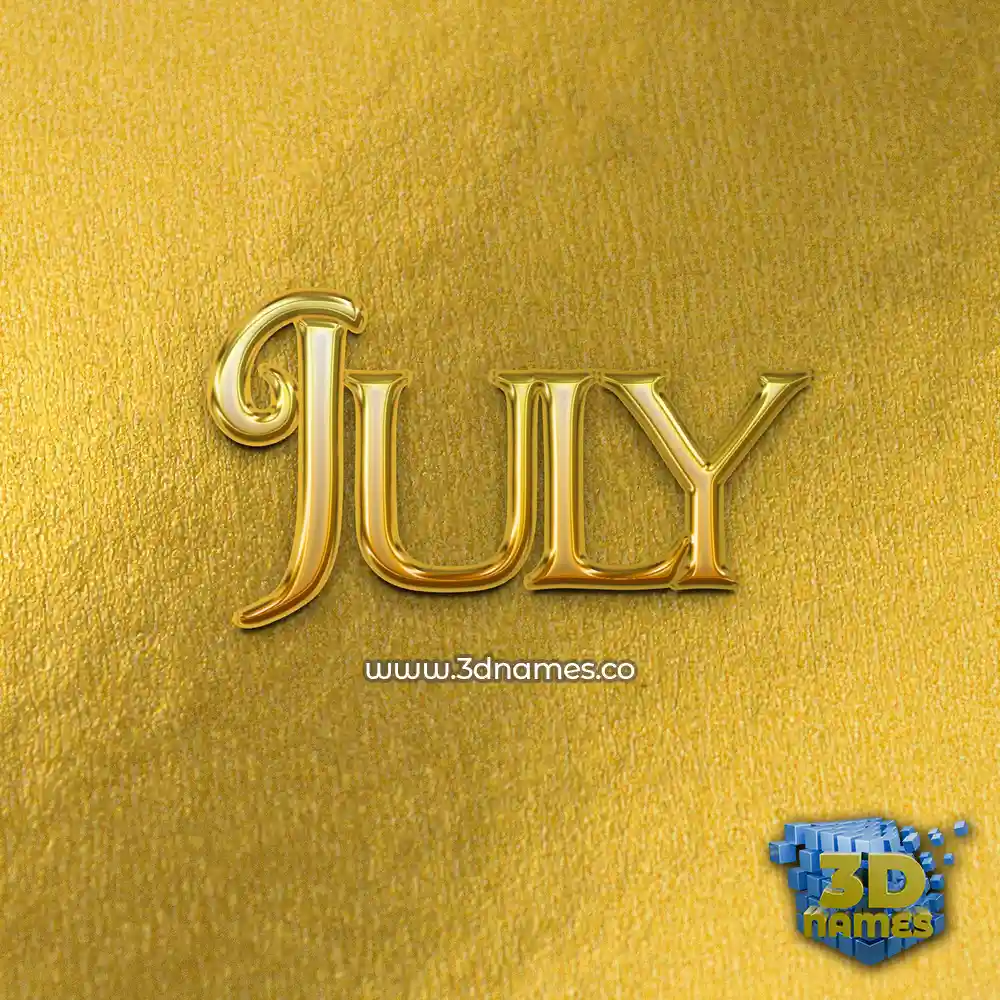 july in All Gold style - 3D name wallpaper