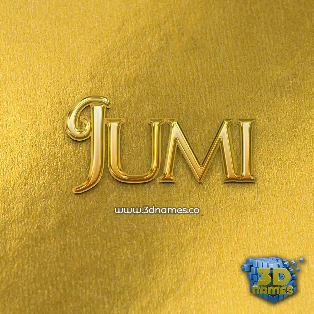 jumi in All Gold style - 3D name wallpaper
