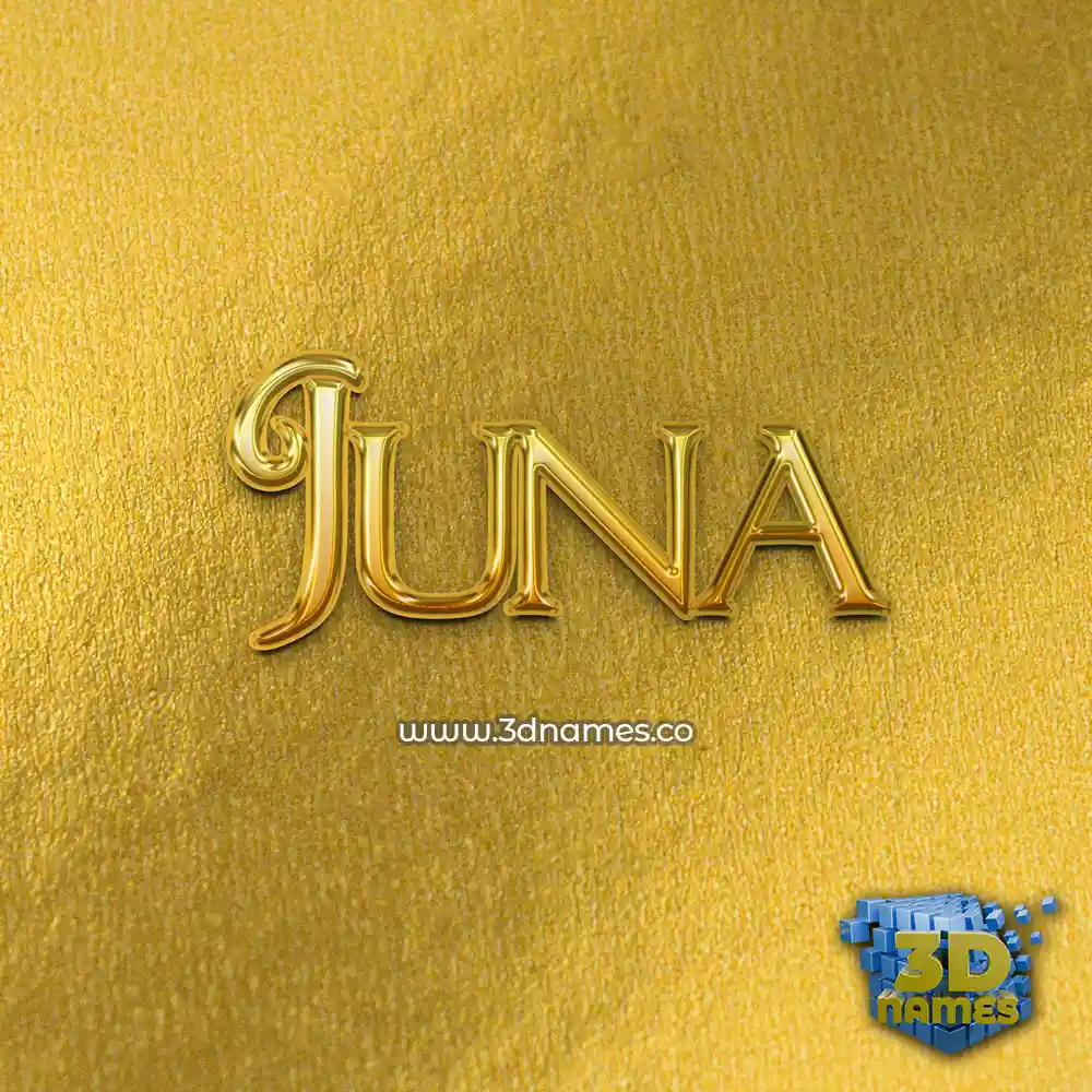 juna in All Gold style - 3D name wallpaper