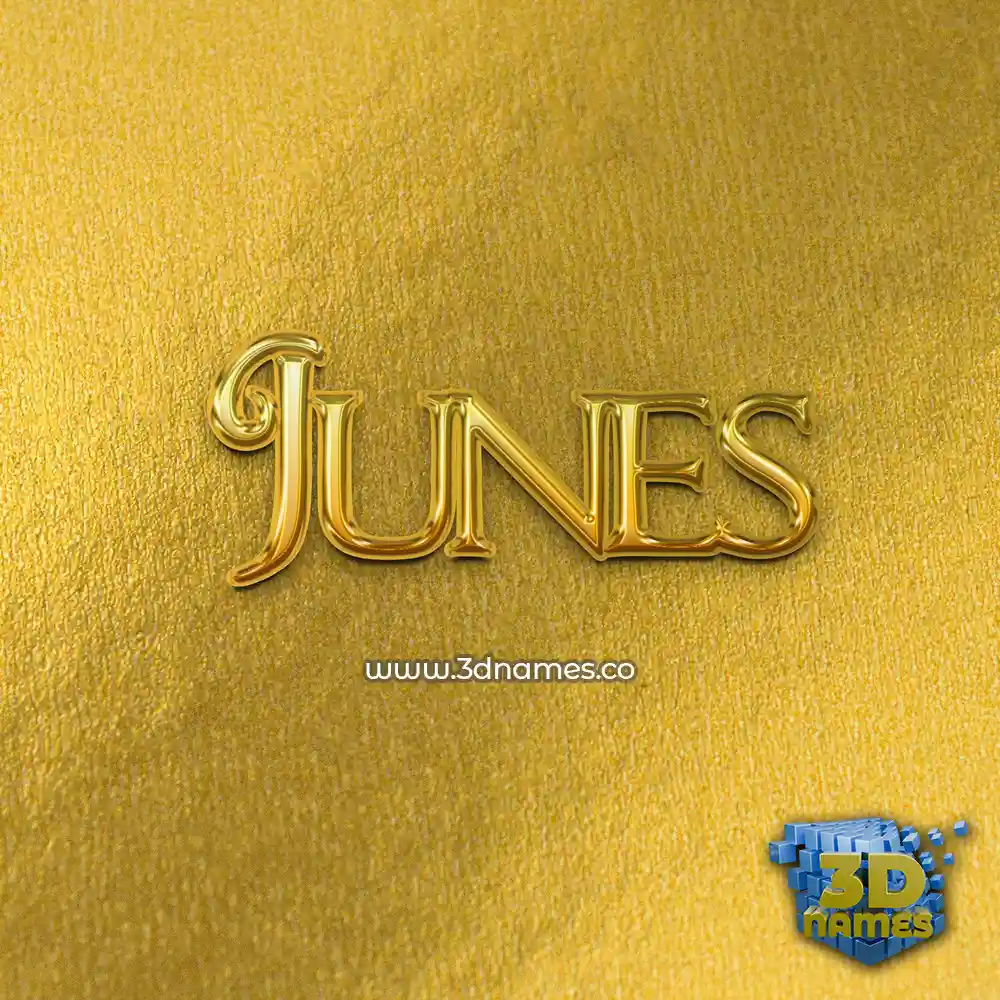 junes in All Gold style - 3D name wallpaper