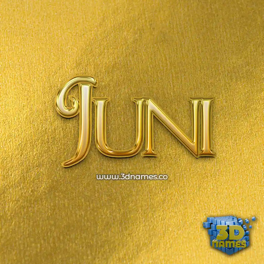 juni in All Gold style - 3D name wallpaper