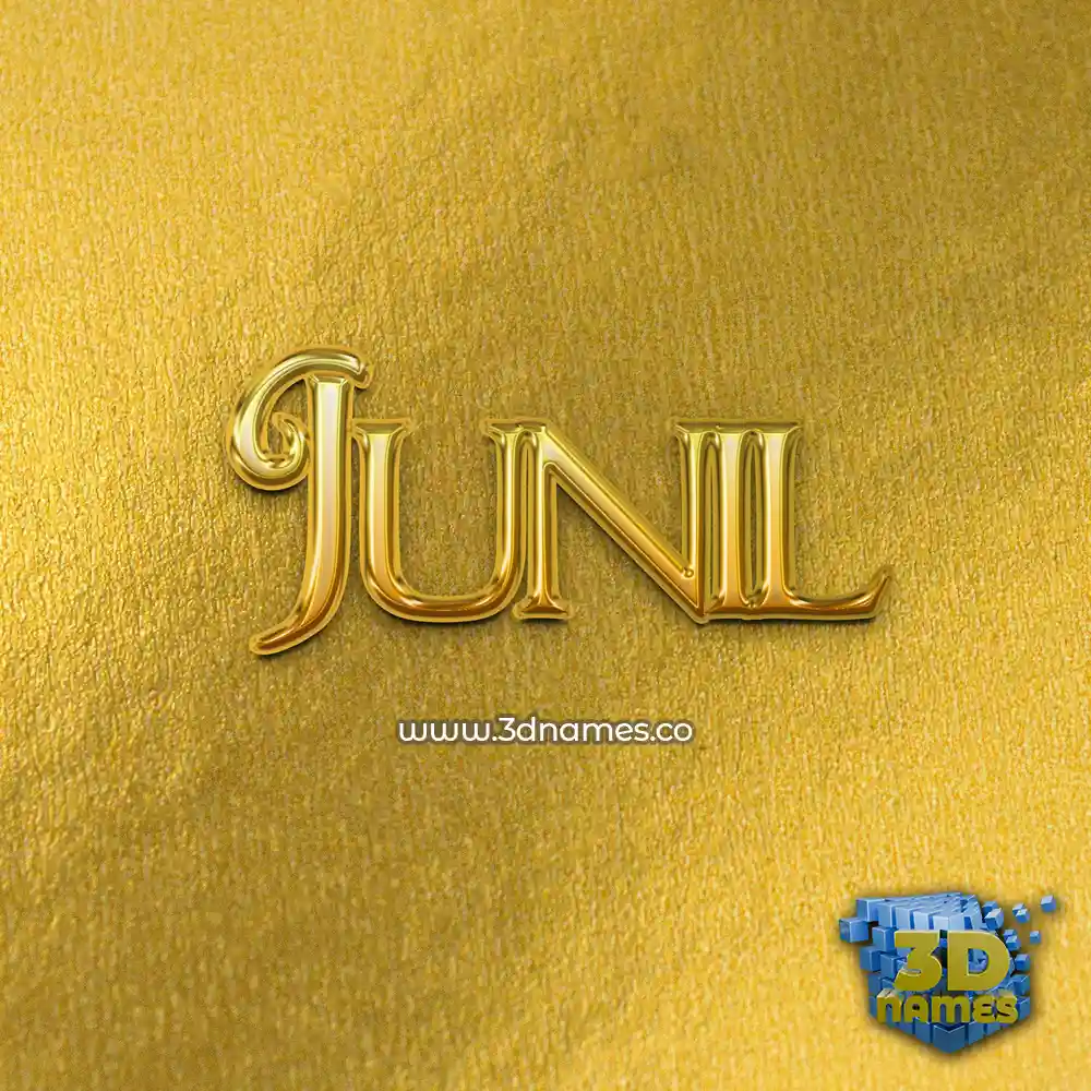 junil in All Gold style - 3D name wallpaper