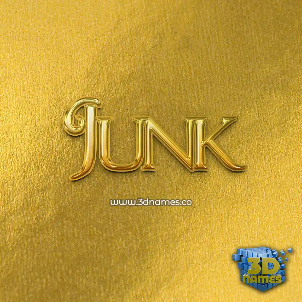 junk in All Gold style - 3D name wallpaper