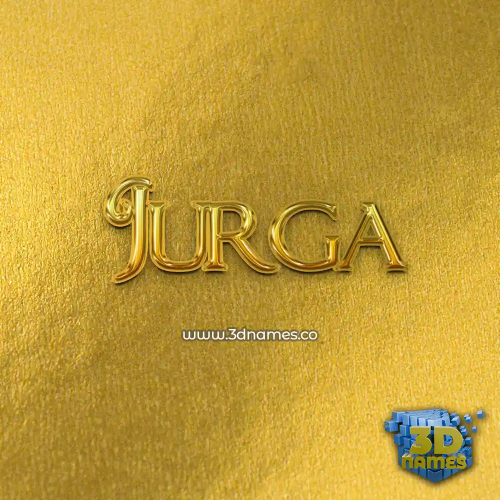 jurga in All Gold style - 3D name wallpaper