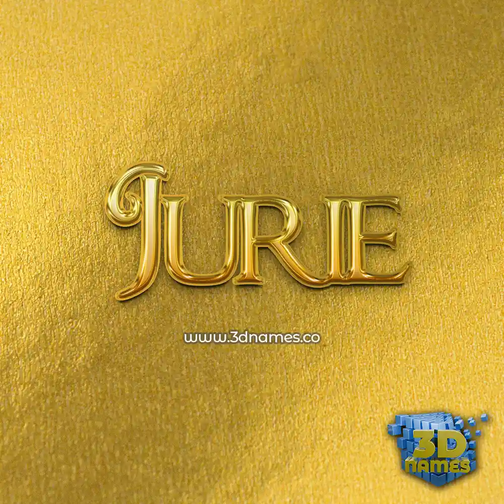 jurie in All Gold style - 3D name wallpaper