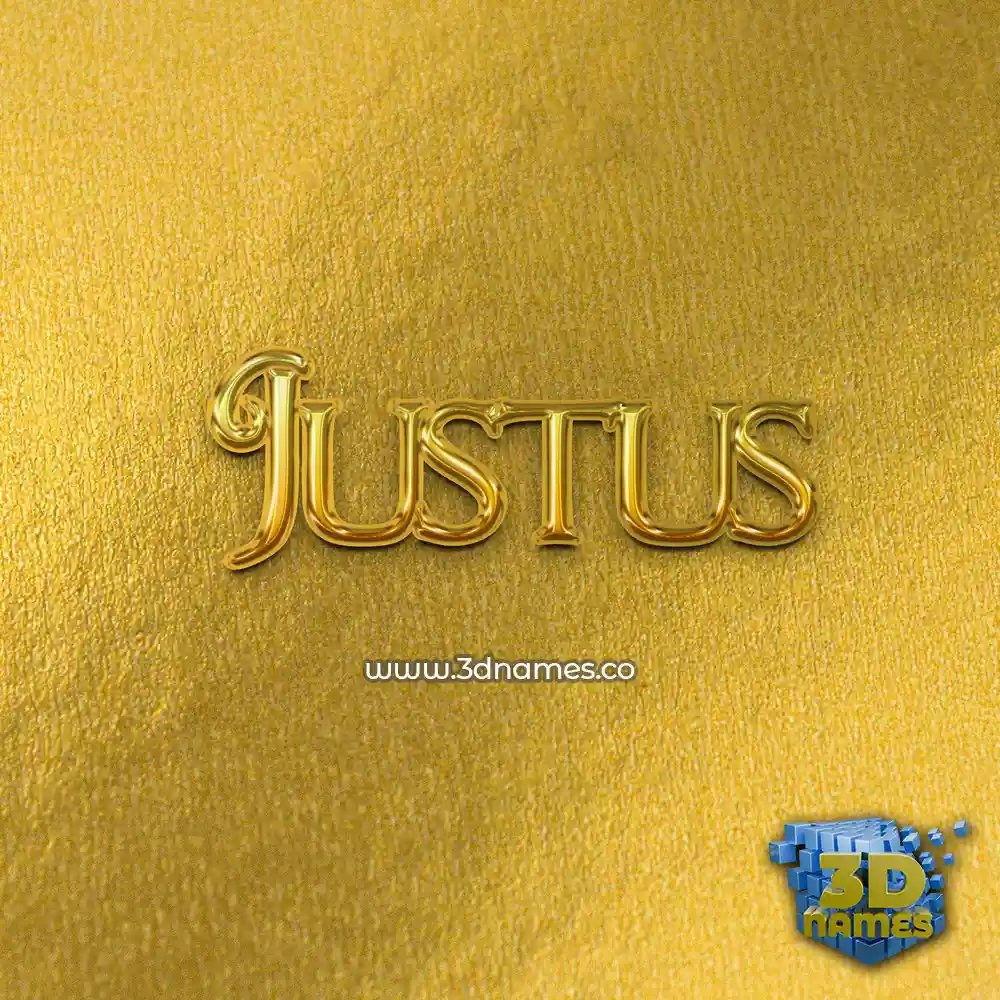 justus in All Gold style - 3D name wallpaper