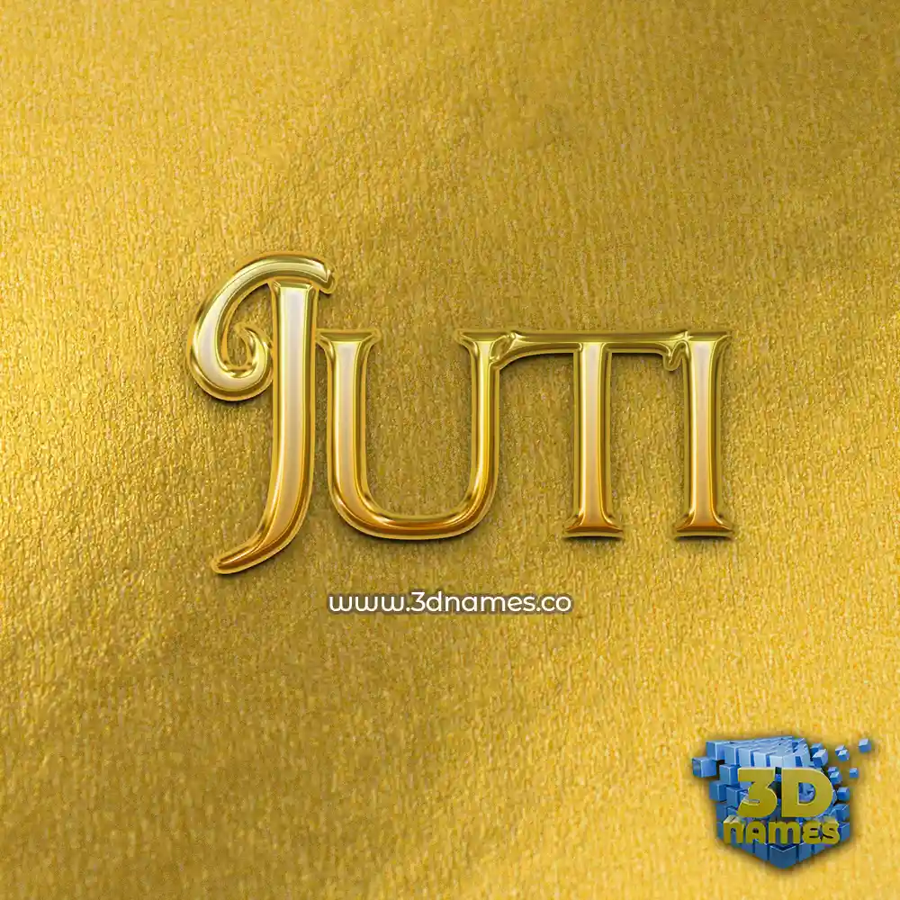 juti in All Gold style - 3D name wallpaper