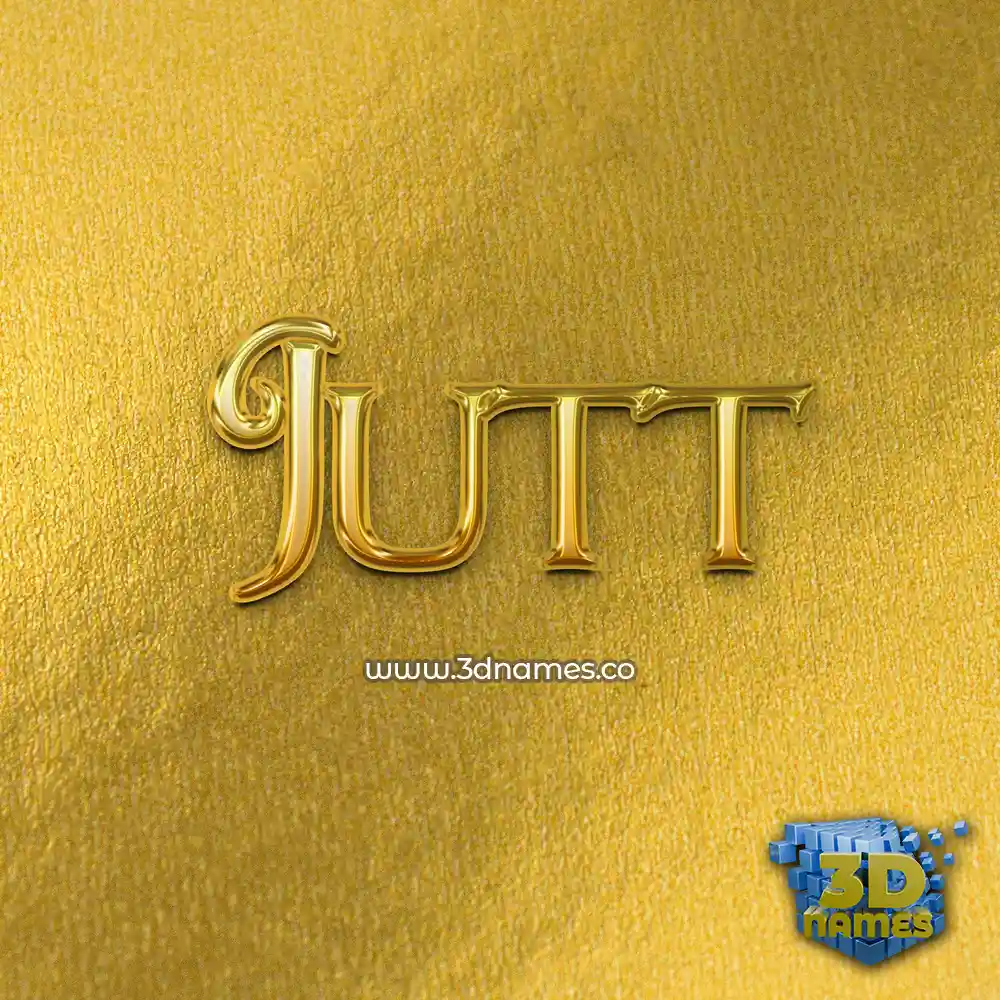 jutt in All Gold style - 3D name wallpaper