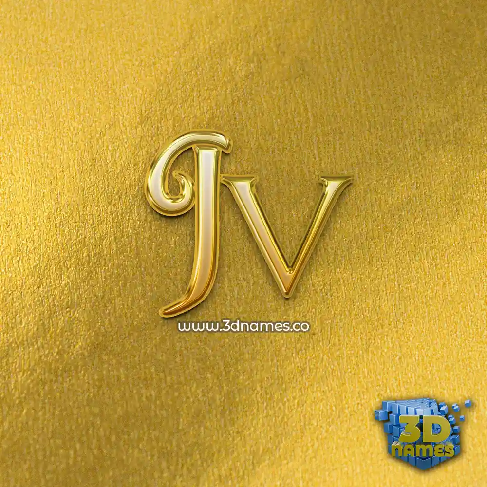jv in All Gold style - 3D name wallpaper