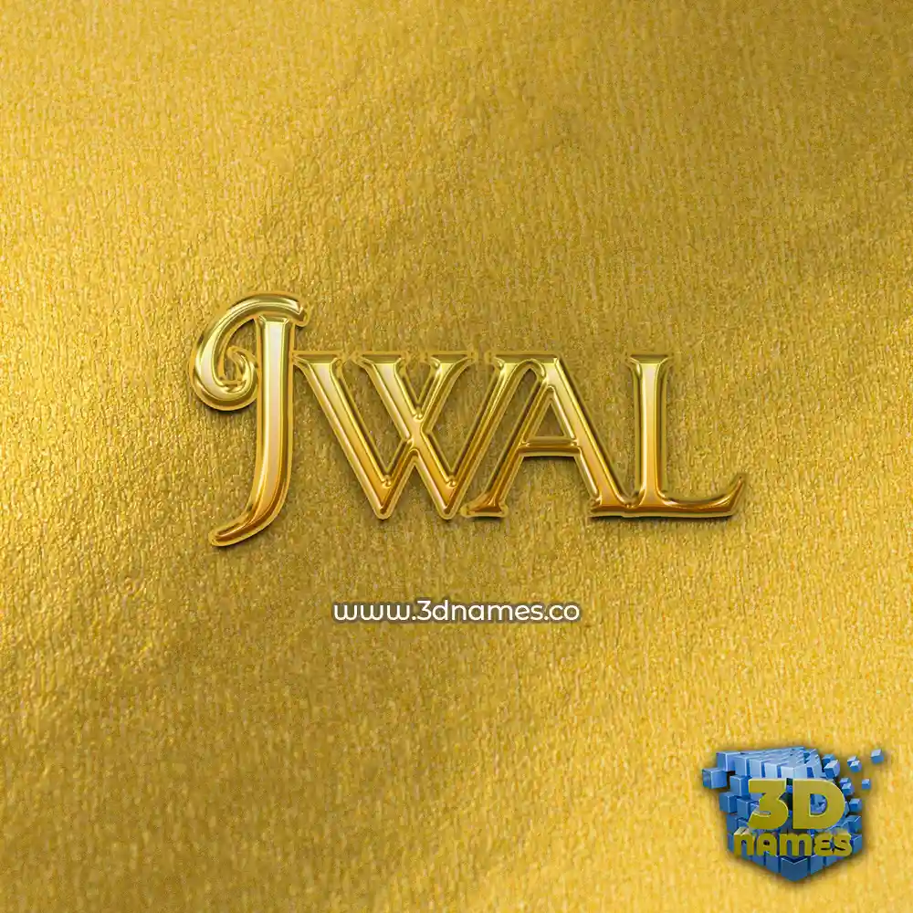 jwal in All Gold style - 3D name wallpaper