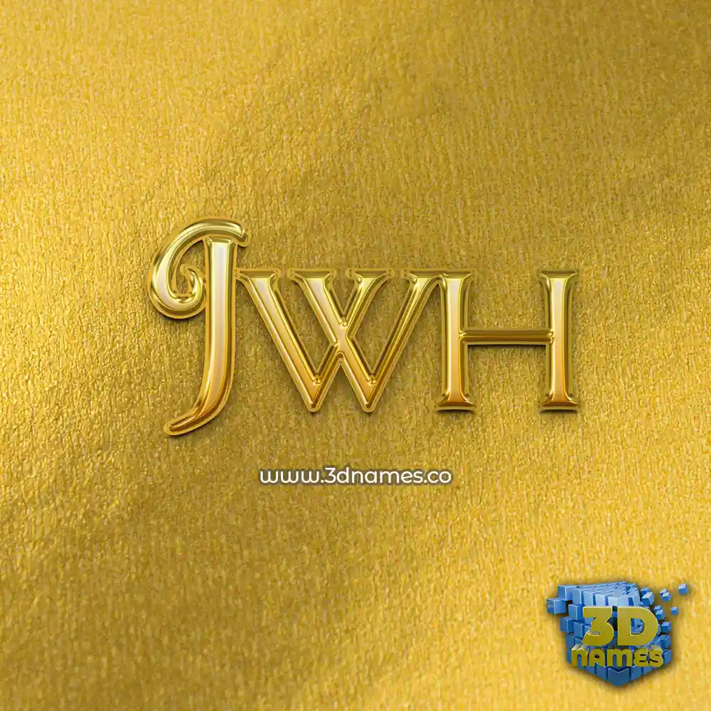 jwh in All Gold style - 3D name wallpaper