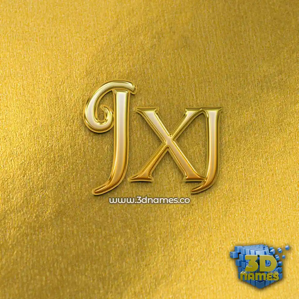 jxj in All Gold style - 3D name wallpaper