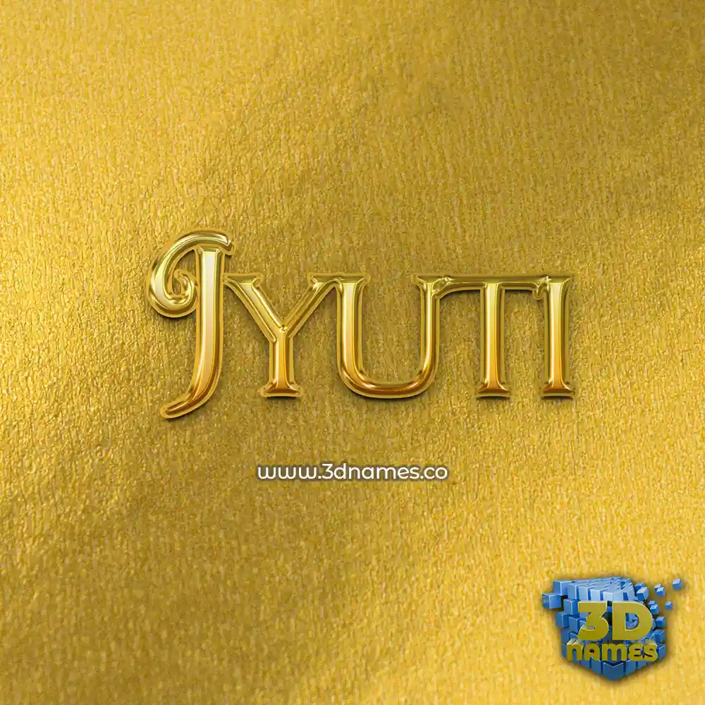 jyuti in All Gold style - 3D name wallpaper