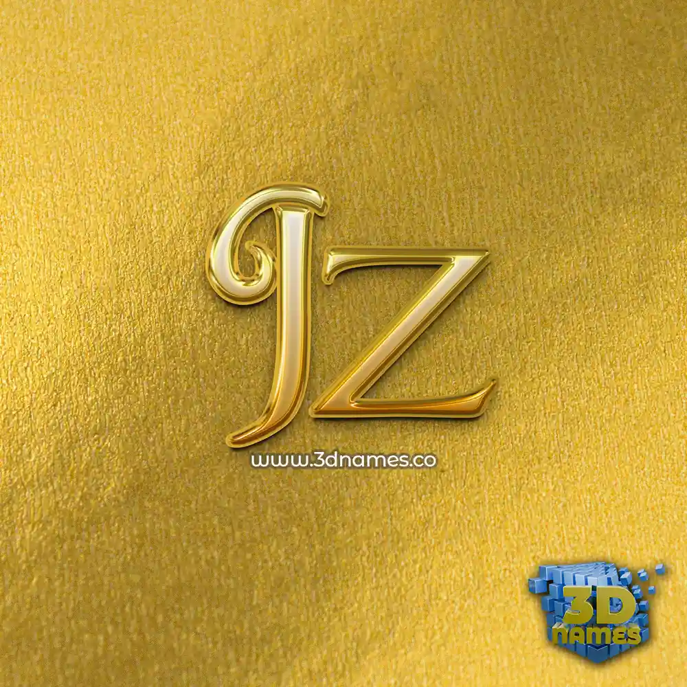 jz in All Gold style - 3D name wallpaper