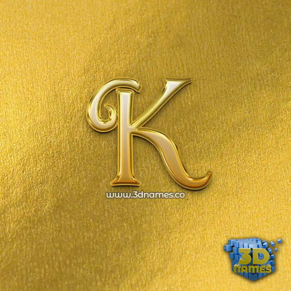 k in All Gold style - 3D name wallpaper