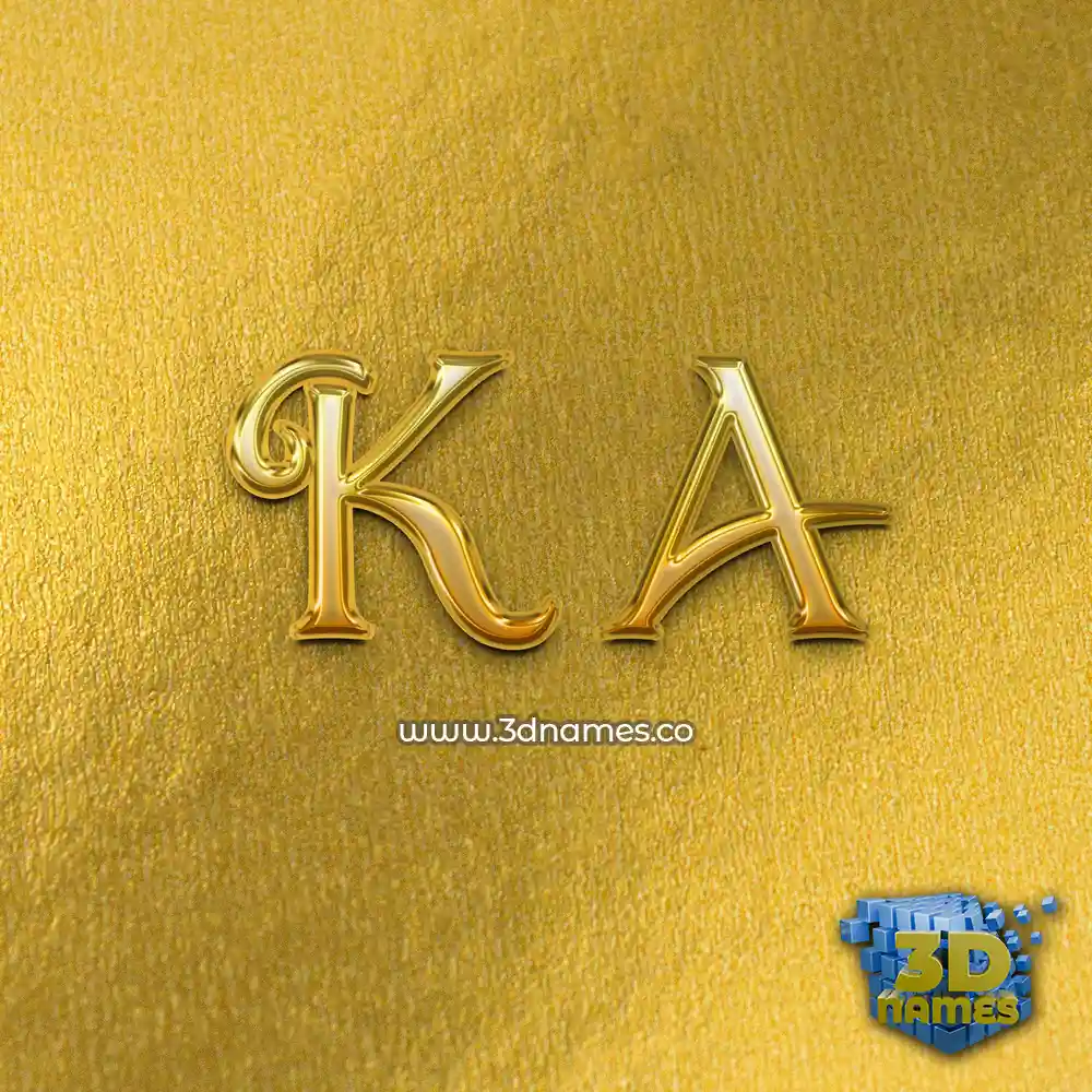 k a in All Gold style - 3D name wallpaper