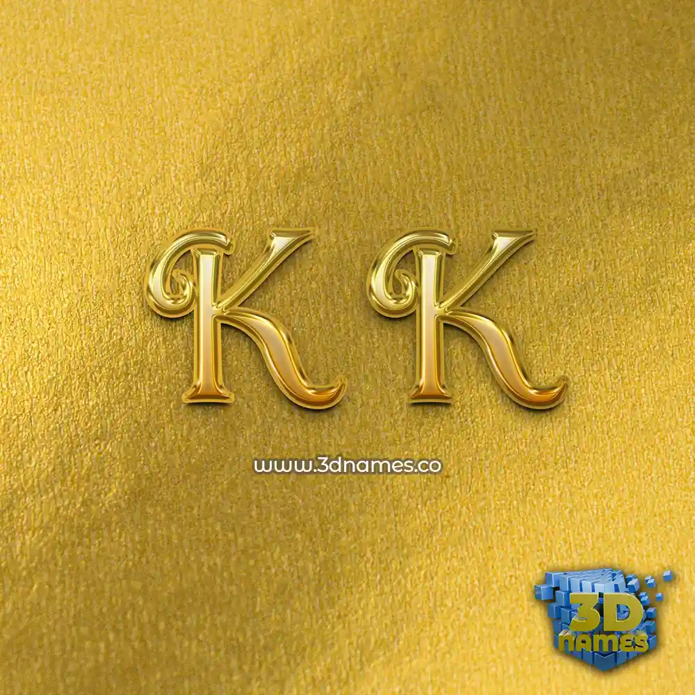 k k in All Gold style - 3D name wallpaper