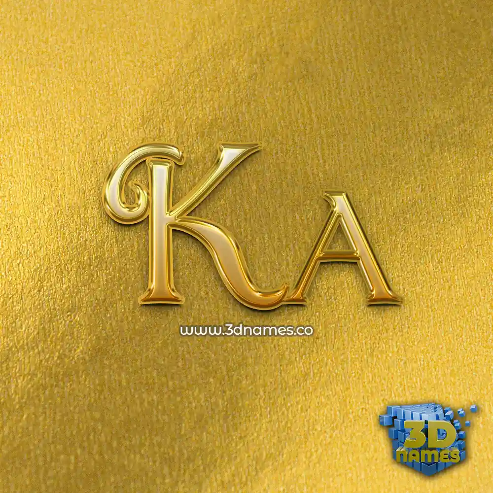 ka in All Gold style - 3D name wallpaper