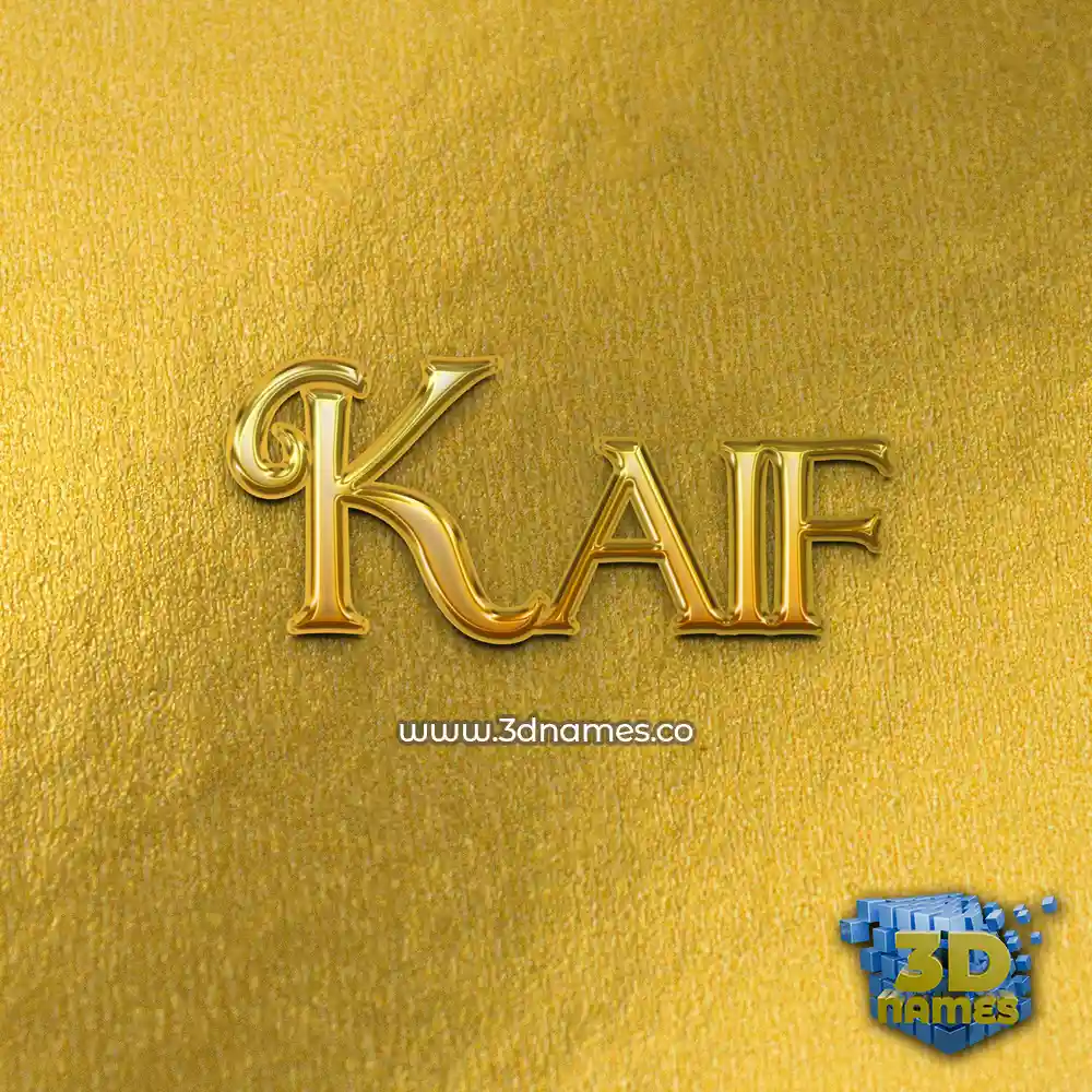 kaif in All Gold style - 3D name wallpaper
