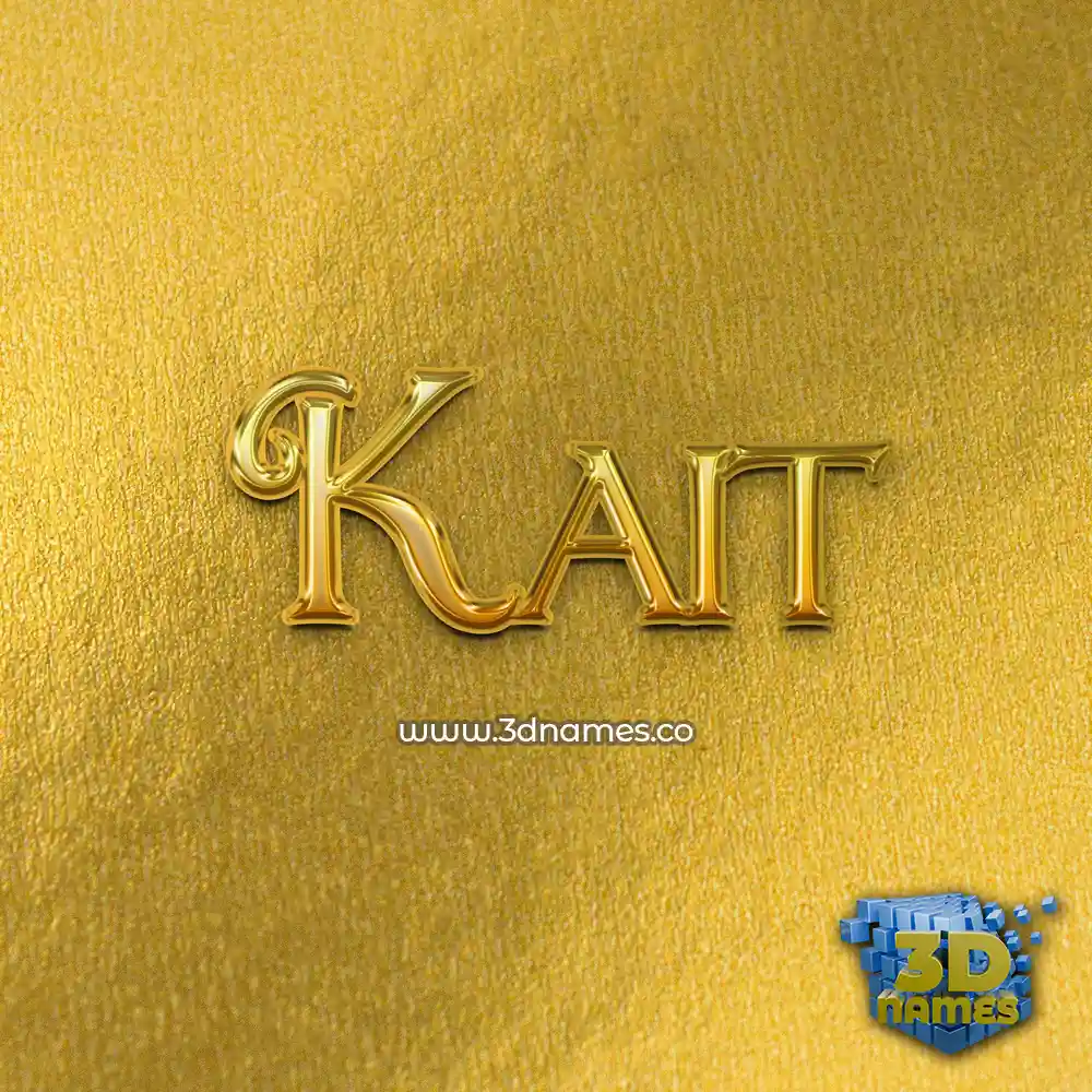 kait in All Gold style - 3D name wallpaper
