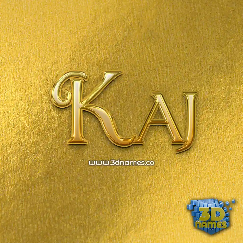 kaj in All Gold style - 3D name wallpaper