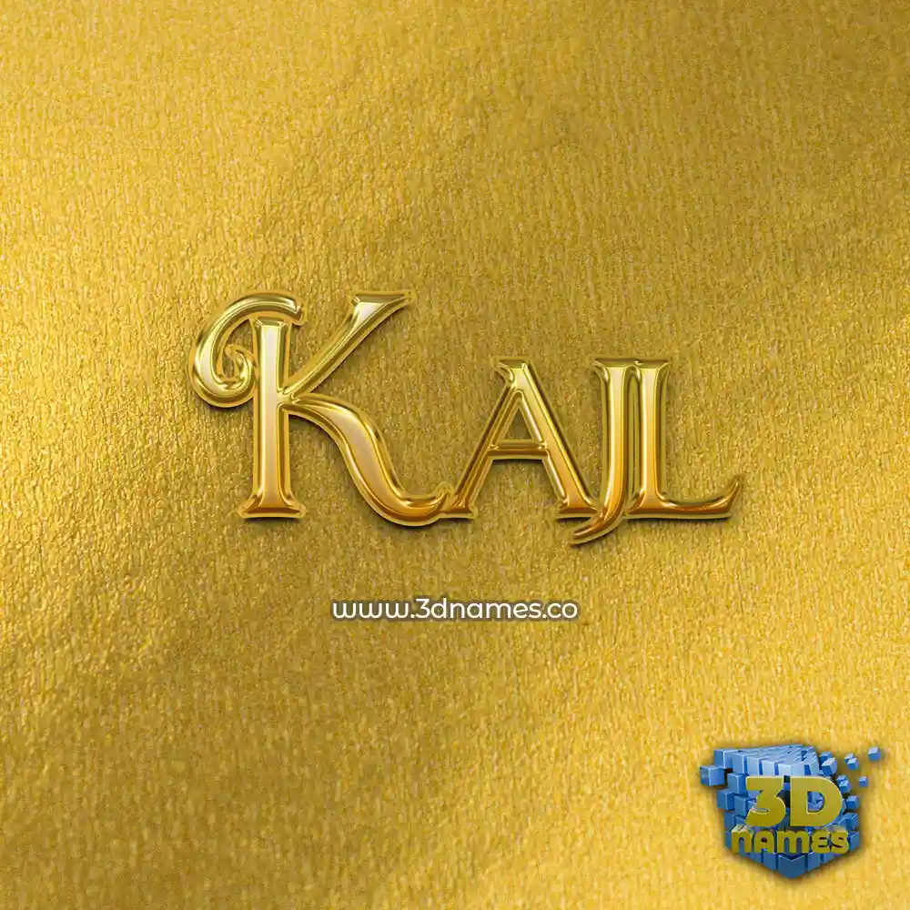kajl in All Gold style - 3D name wallpaper