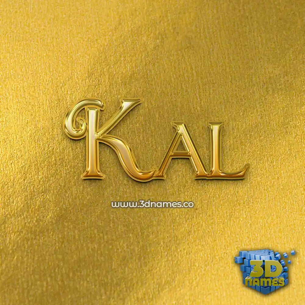 kal in All Gold style - 3D name wallpaper