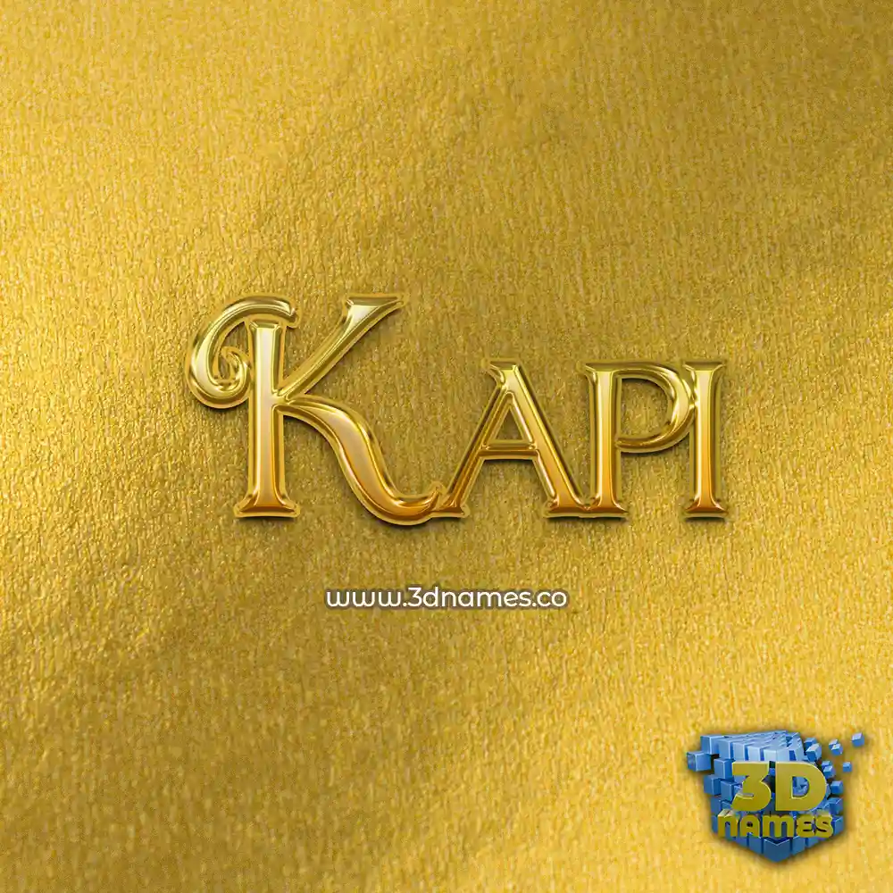 kapi in All Gold style - 3D name wallpaper