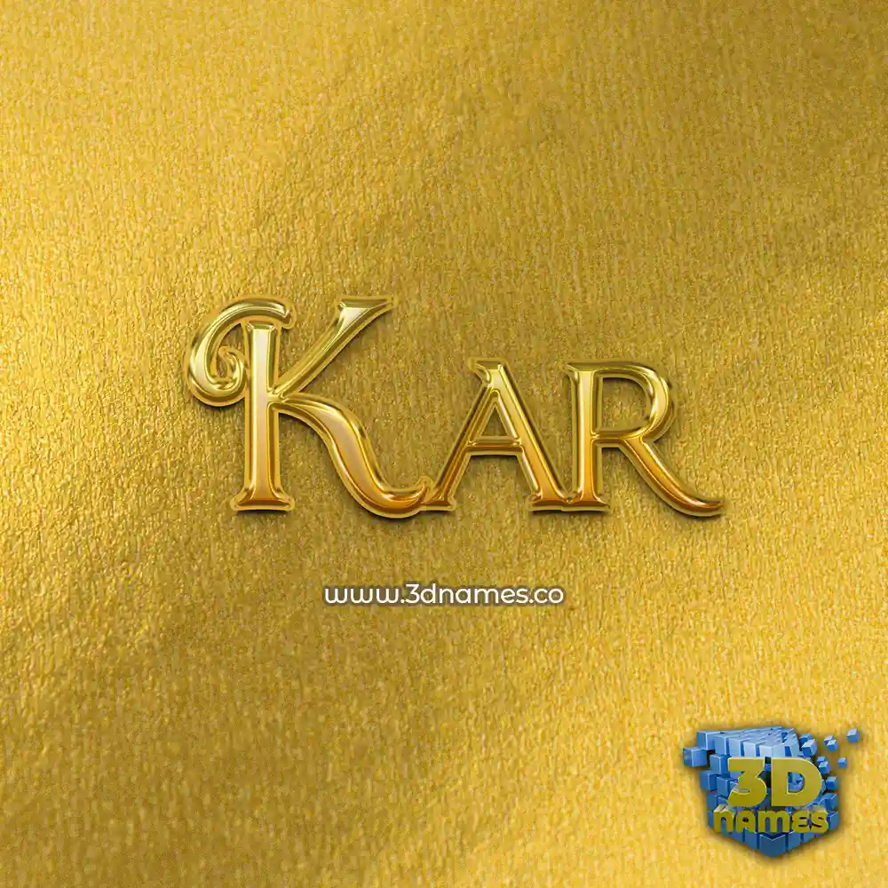 kar in All Gold style - 3D name wallpaper