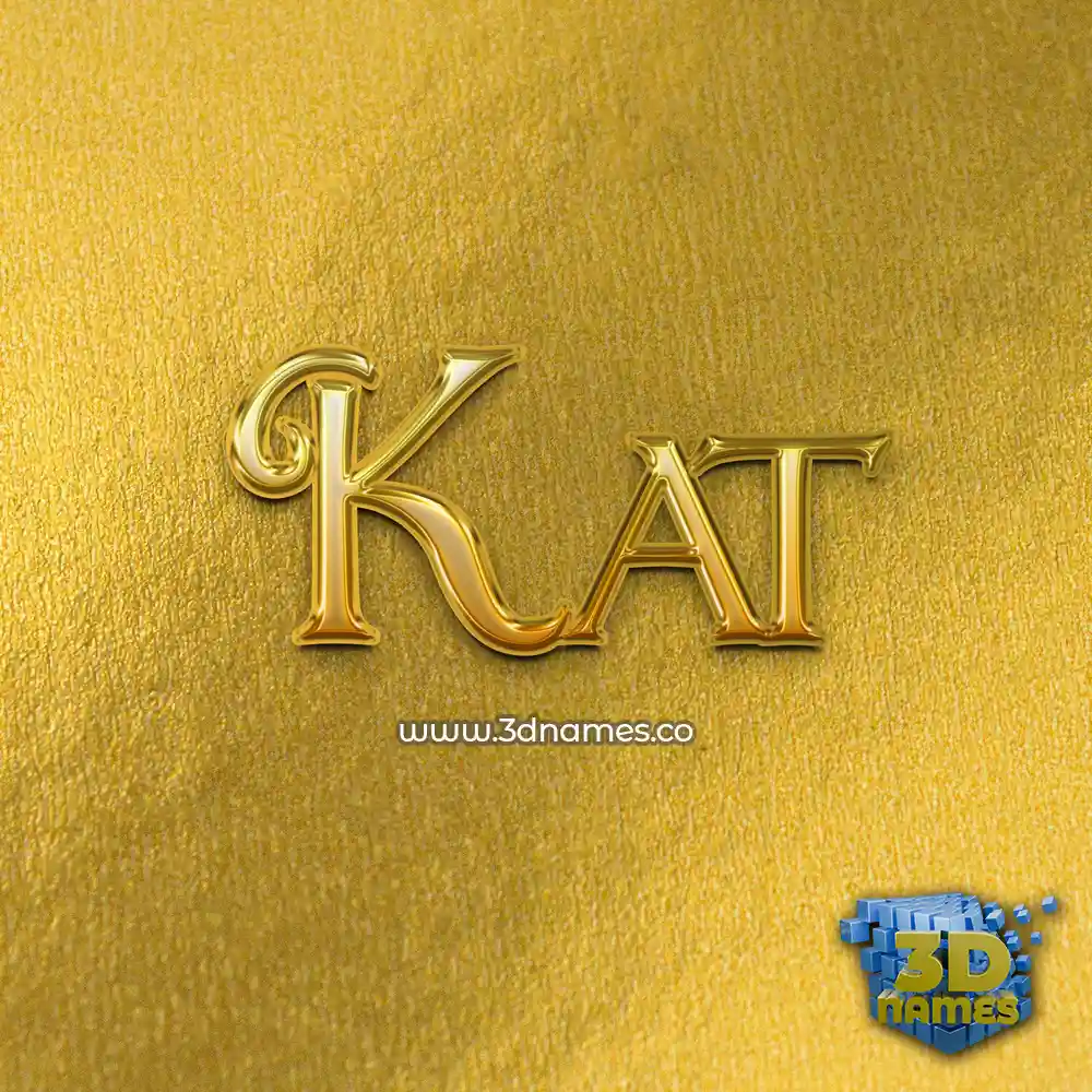 kat in All Gold style - 3D name wallpaper