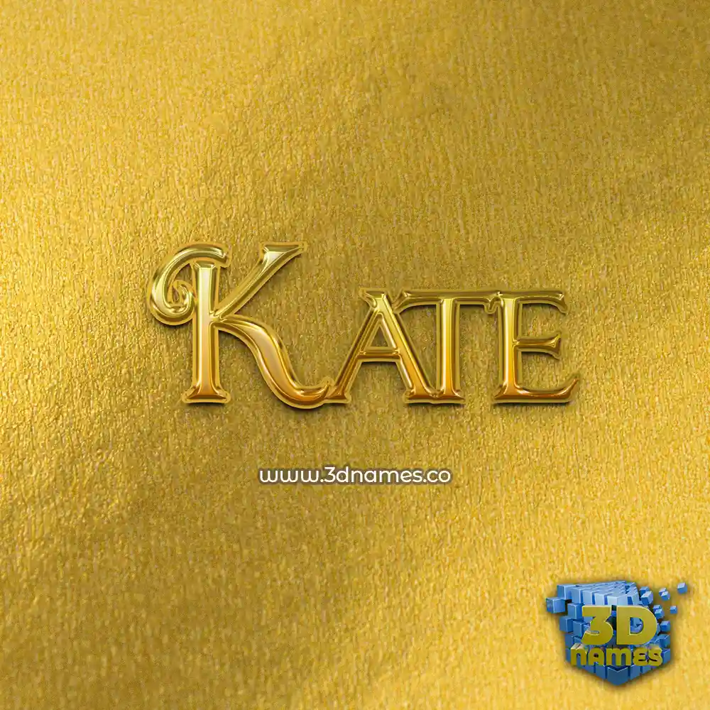 kate in All Gold style - 3D name wallpaper