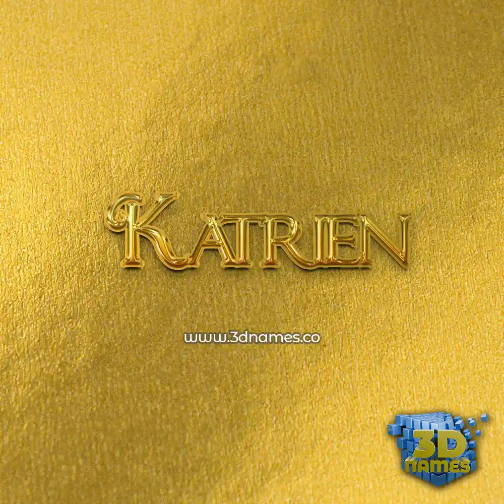 katrien in All Gold style - 3D name wallpaper