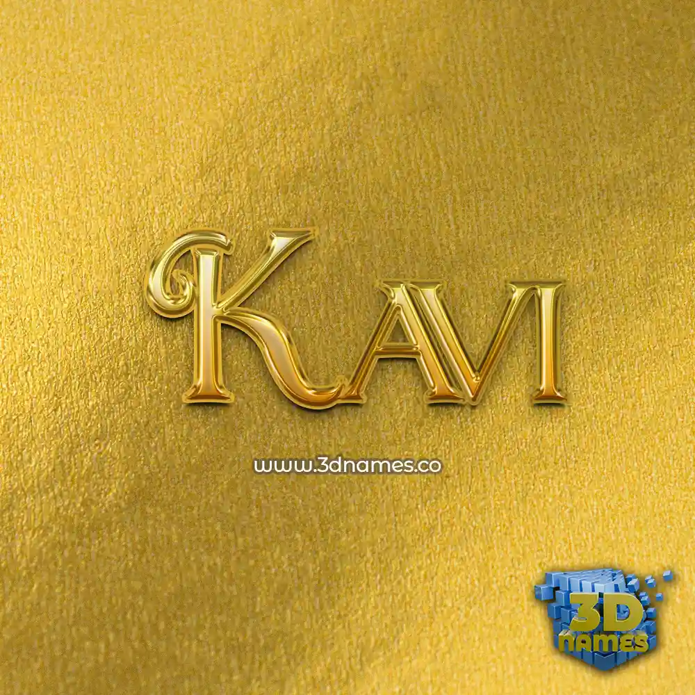 kavi in All Gold style - 3D name wallpaper