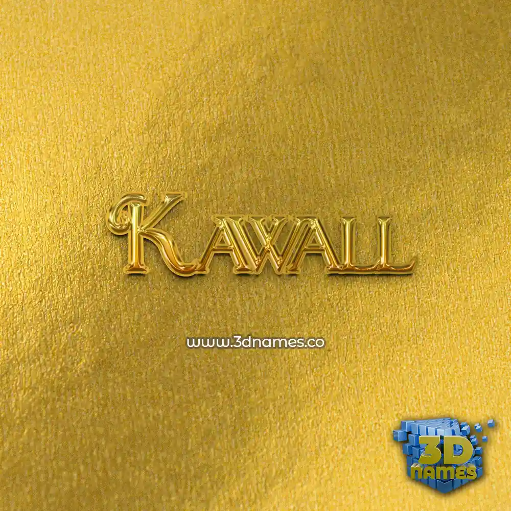 kawall in All Gold style - 3D name wallpaper