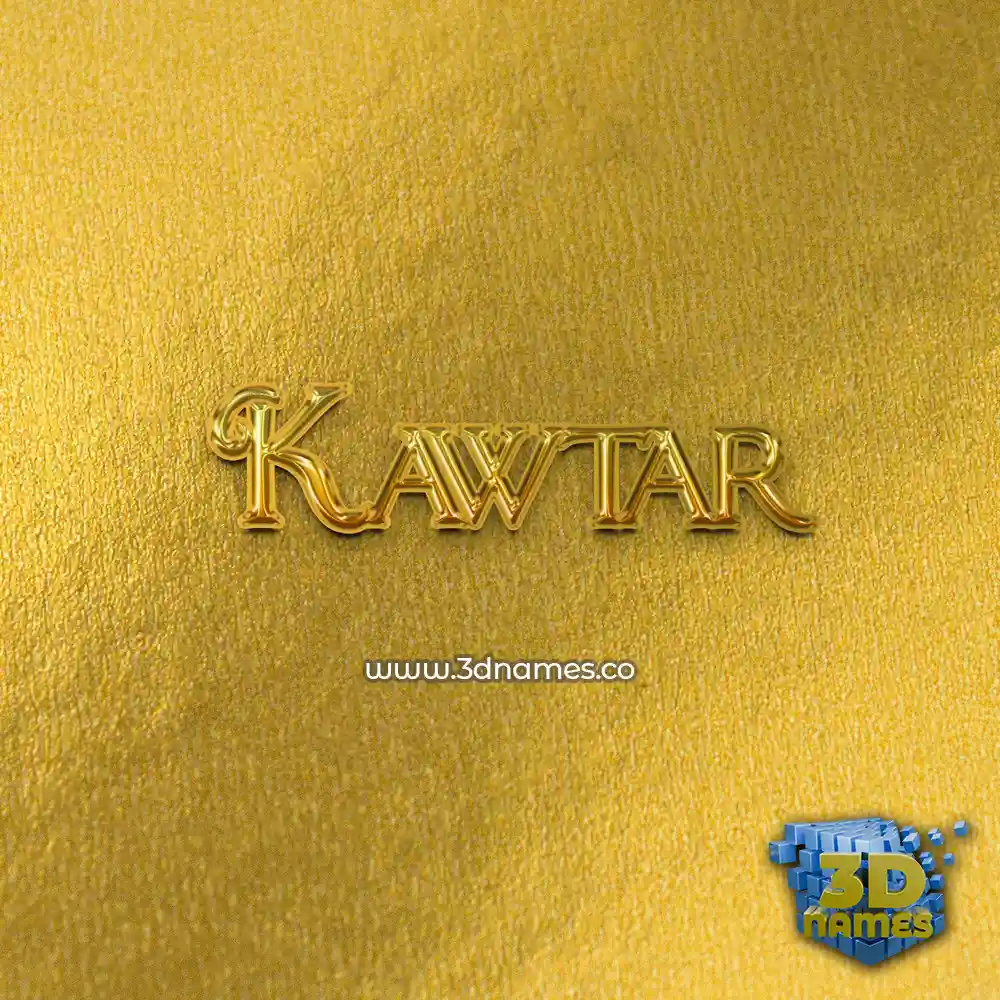 kawtar in All Gold style - 3D name wallpaper