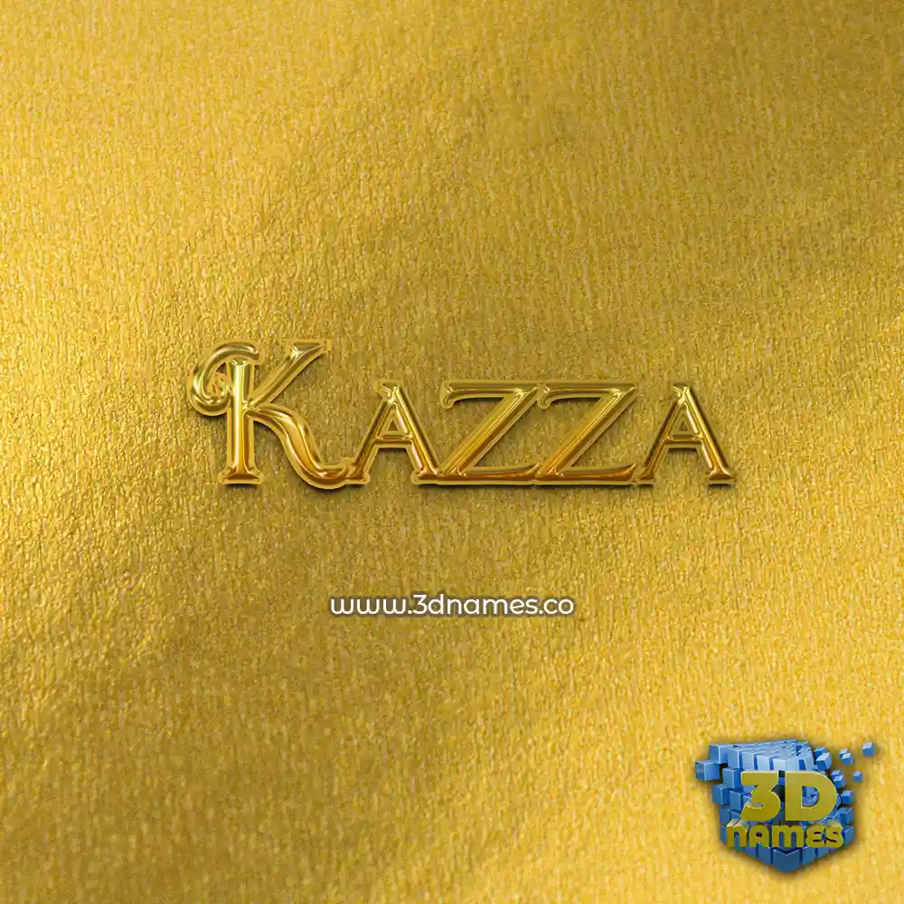 kazza in All Gold style - 3D name wallpaper