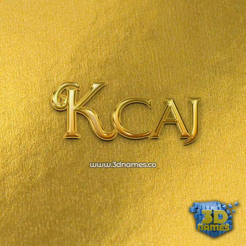 kcaj in All Gold style - 3D name wallpaper