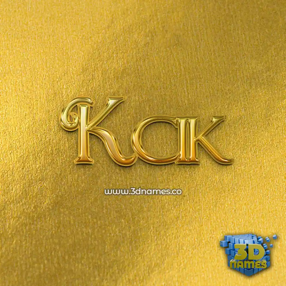 kcik in All Gold style - 3D name wallpaper